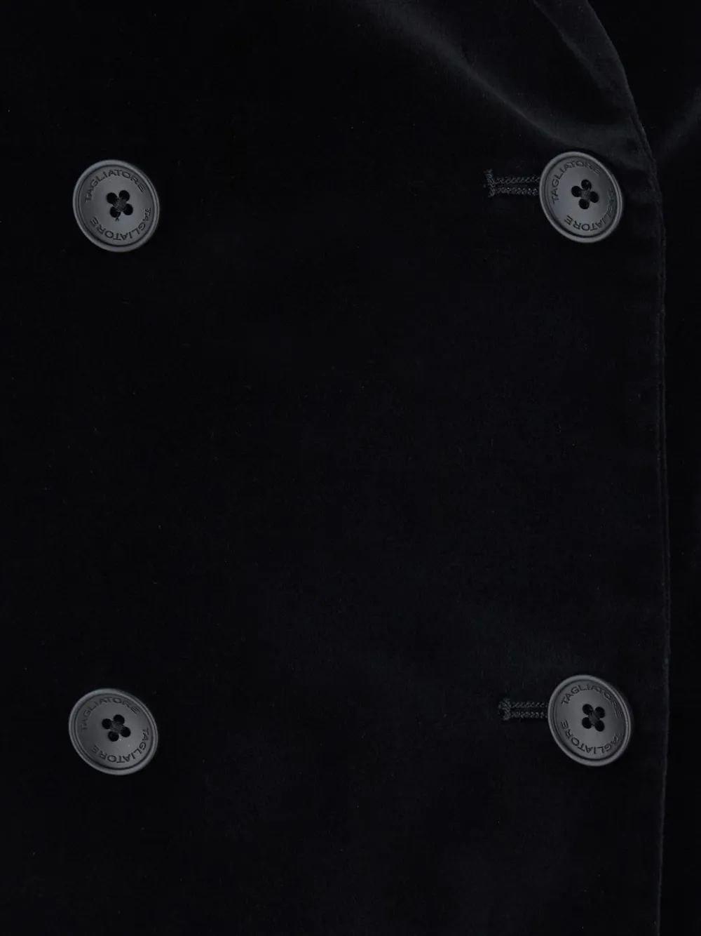 Tagliatore double-breasted velvet jacket Zwart