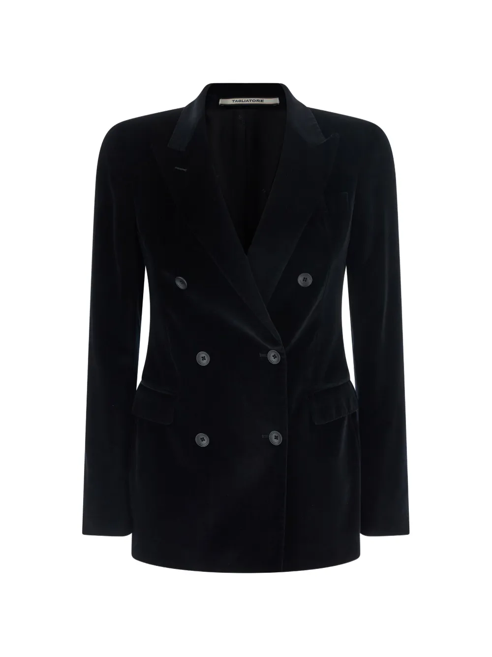 Tagliatore double-breasted velvet jacket - Schwarz