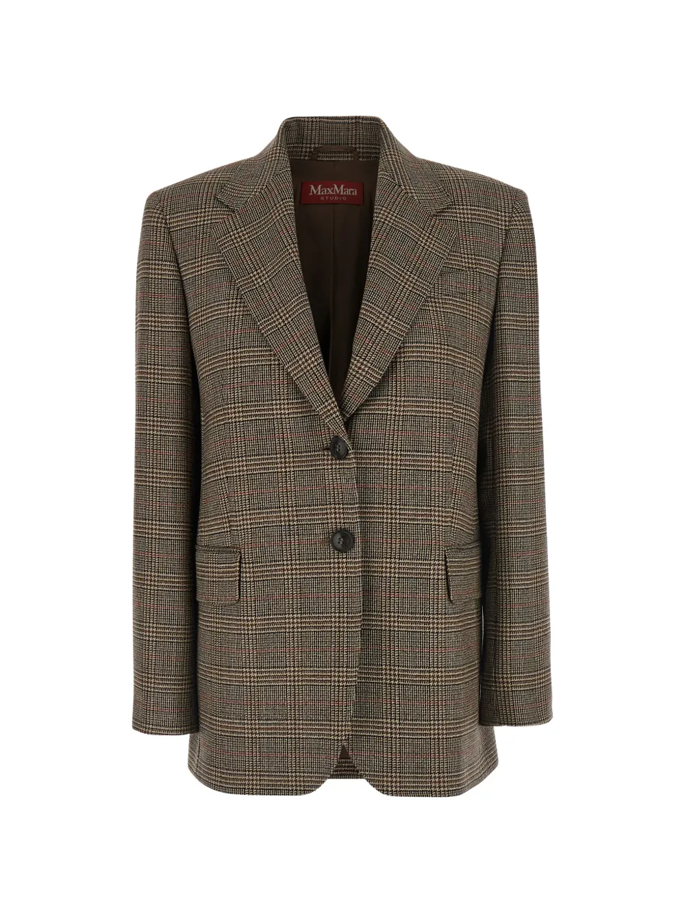 Max Mara check-pattern single-breasted blazer - Marrone