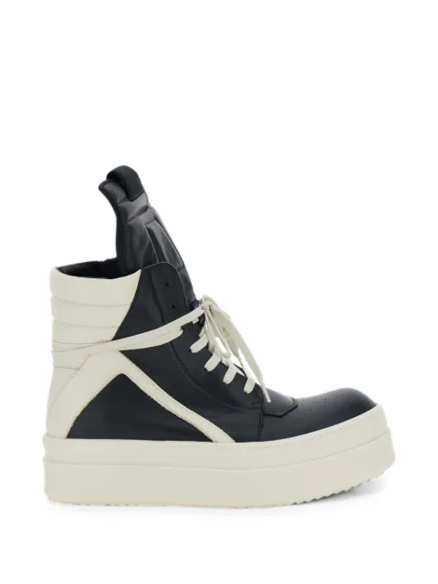 Rick Owens Jumbolace Geobasket high-top panelled sneakers
