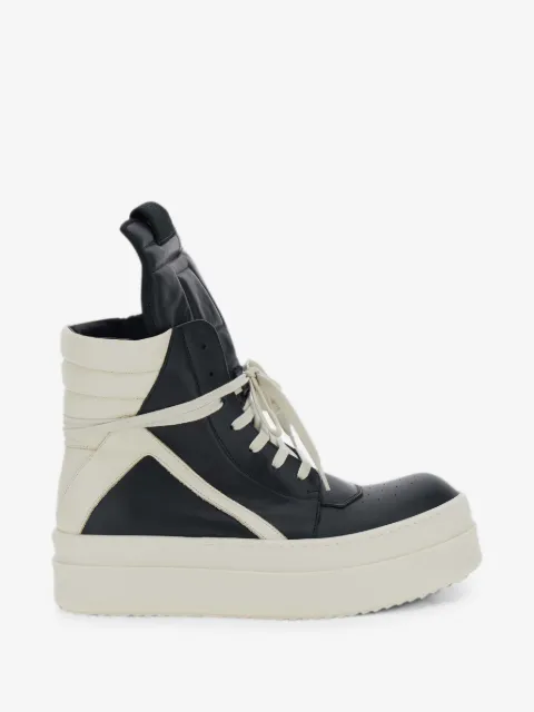 Rick Owens Jumbolace Geobasket high-top panelled sneakers