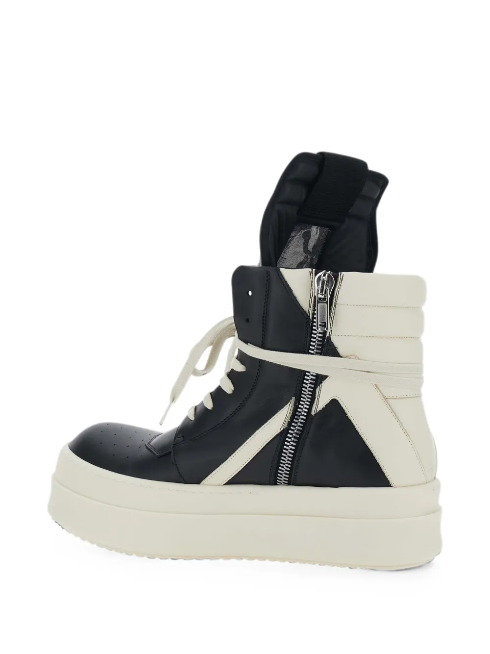 Rick Owens Jumbolace Geobasket high-top panelled sneakers Zwart