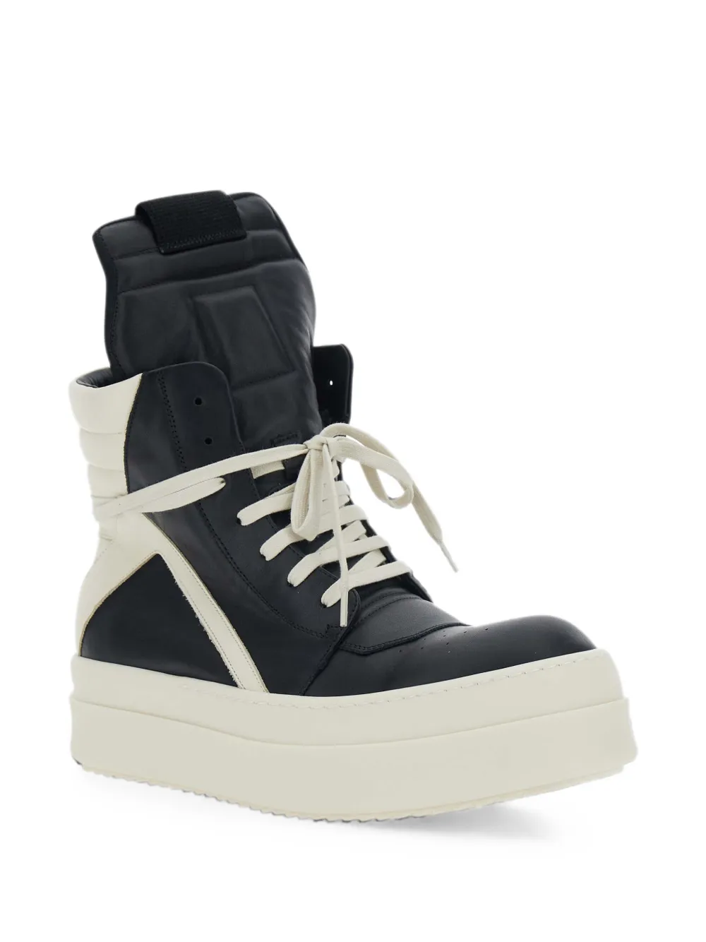 Rick Owens Jumbolace Geobasket high-top panelled sneakers Zwart