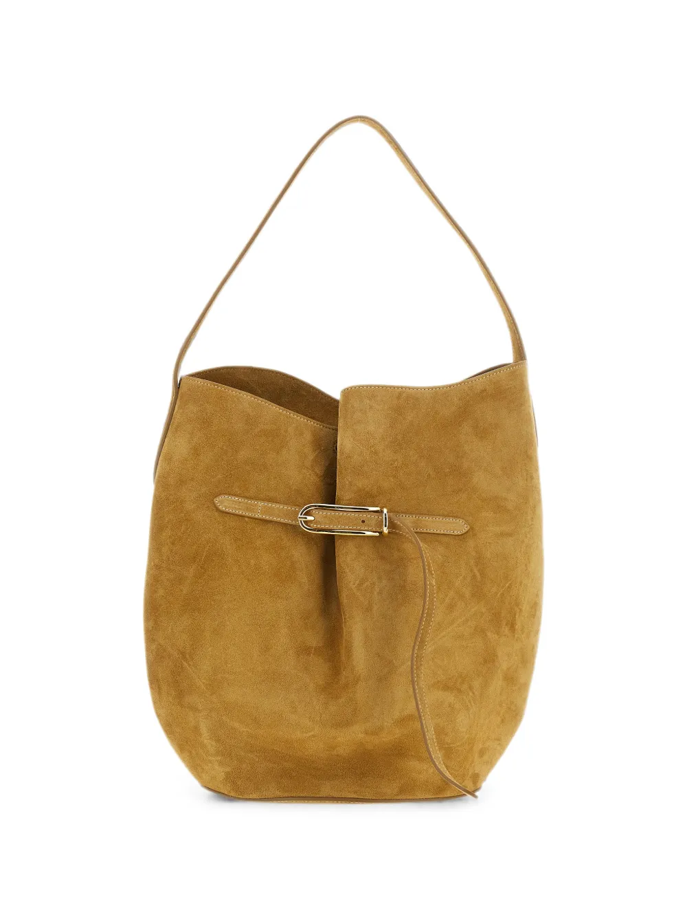 Liffner large Belted Bucket suede bucket bag - Marrone