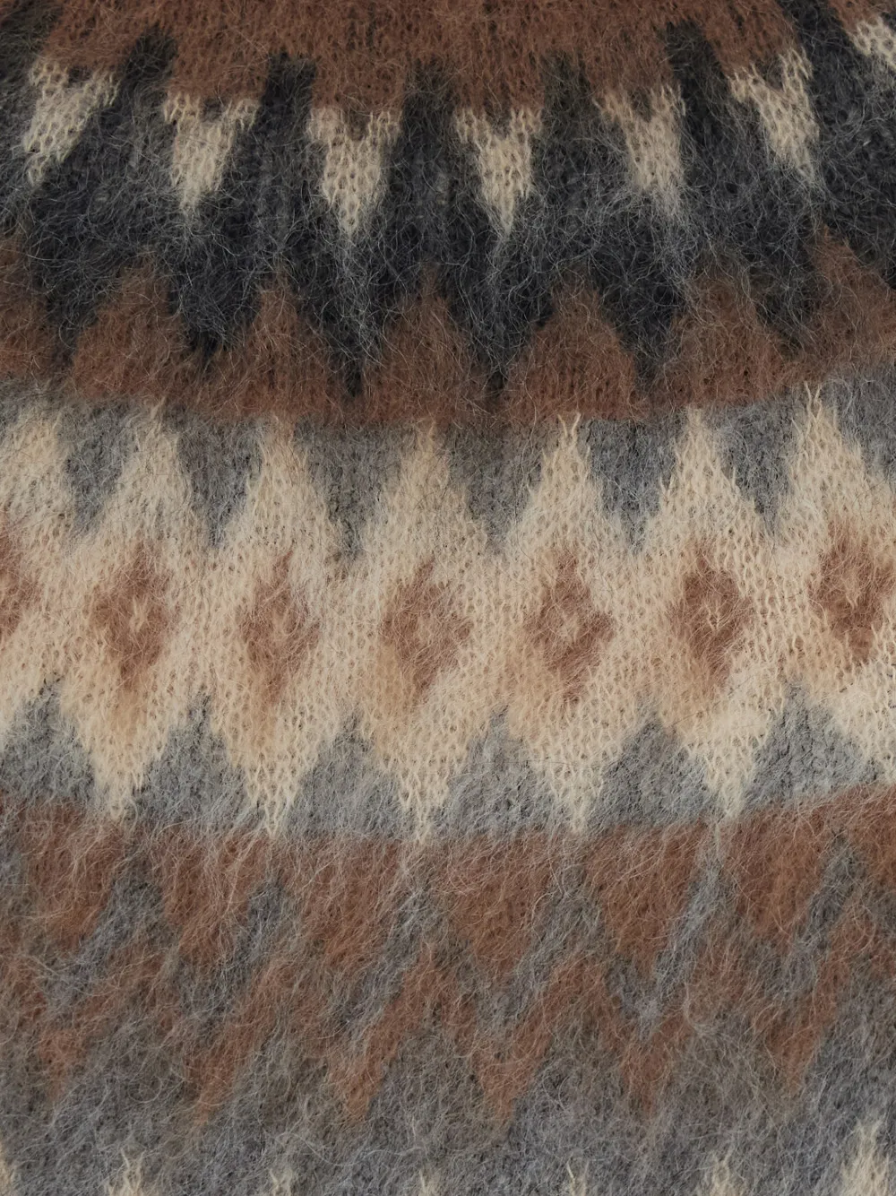 Max Mara Fair Isle wool and mohair sweater tobacco Bruin