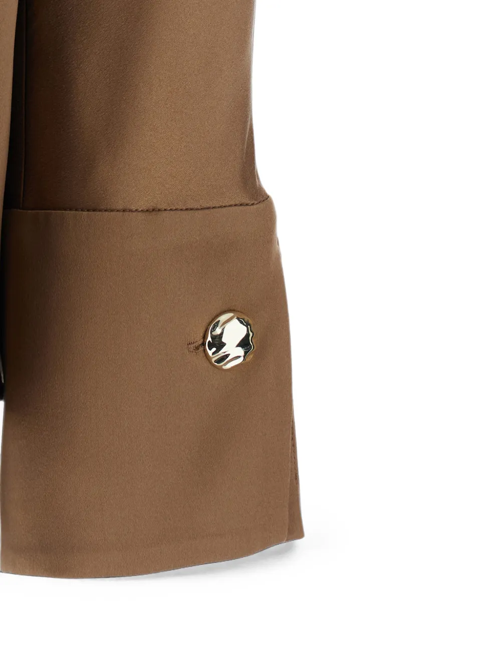 Max Mara Gedrapeerde blouse met knoopmanchetten Bruin