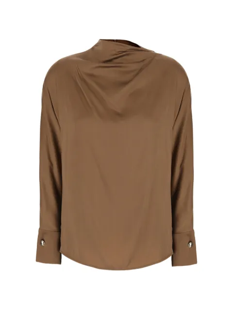 Max Mara blusa drapeada con puños con botón