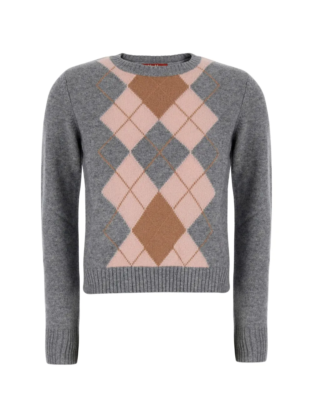 Max Mara argyle-intarsia knit sweater - Grau