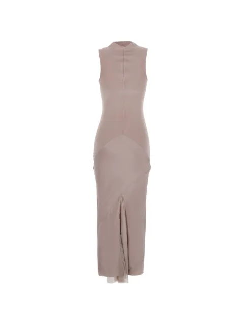 Rick Owens Tower Sliced panelled sleeveless fitted midi dress