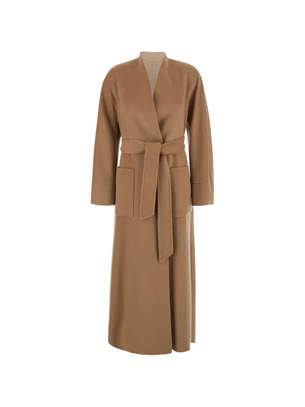 Max Mara Mstnodo belted patch-pocket coat - Brown