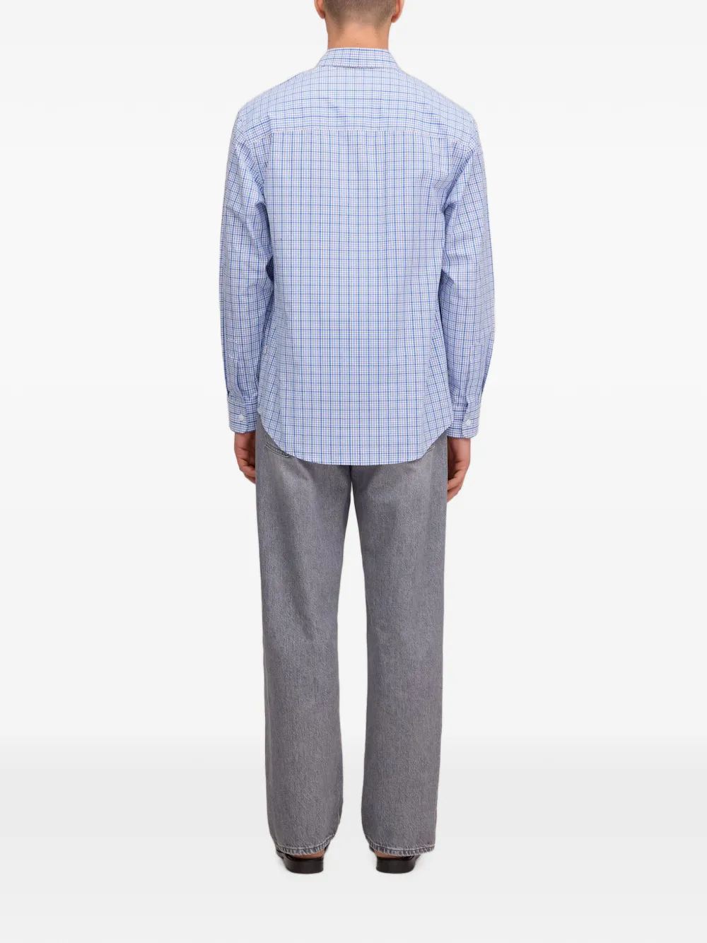 NN07 Quinsy geruit overhemd met lange mouwen Blauw