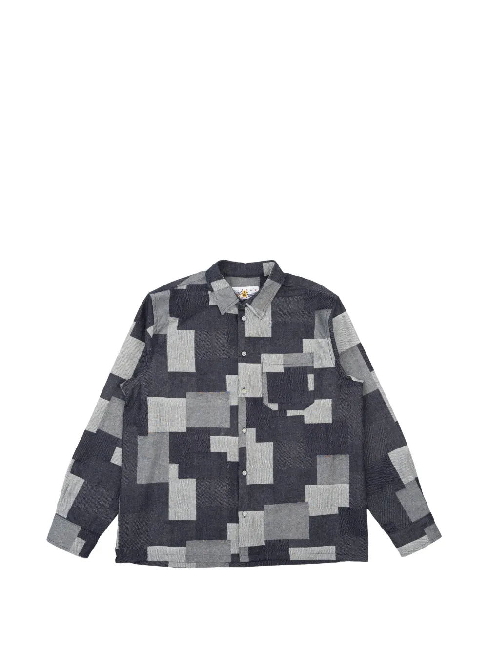 Naked and Famous True jacquard-patterned shirt - Grigio