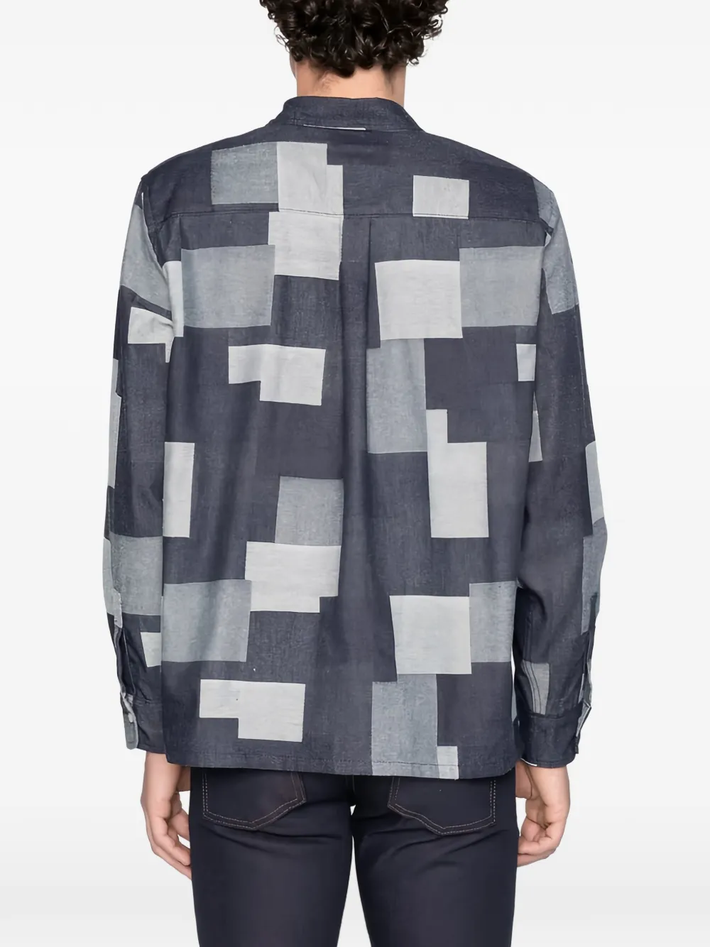 Naked and Famous True overhemd met jacquard-patroon Grijs