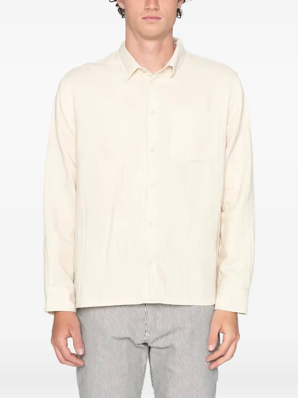 Naked and Famous True dubbelgeweven overhemd Wit