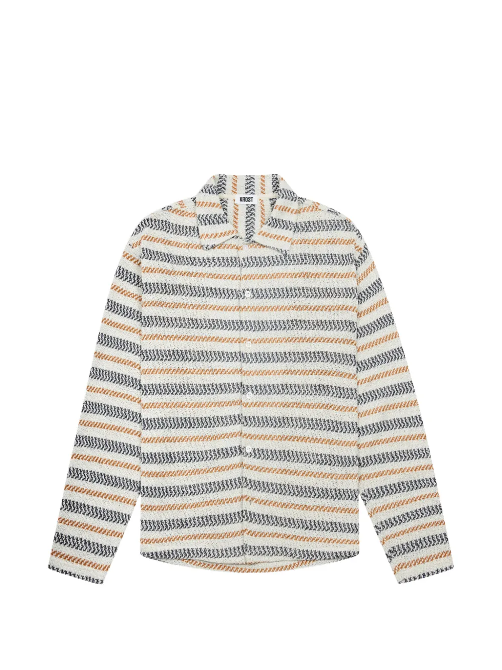 KROST striped button-up knit shirt - Toni neutri