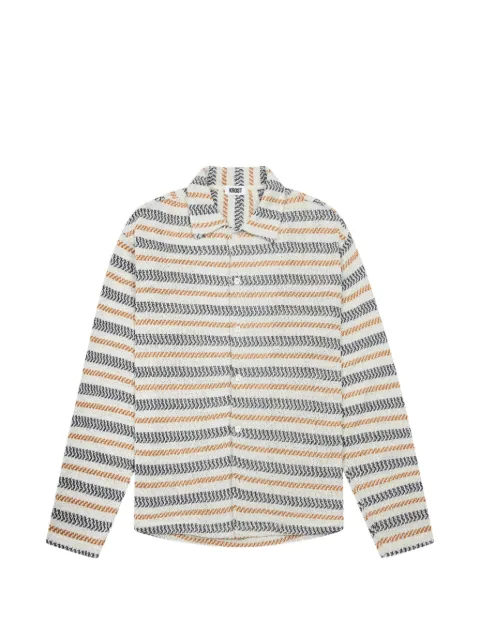KROST striped button-up knit shirt