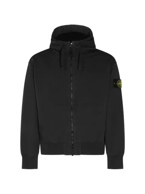 Stone Island logo-patch zip-up hoodie