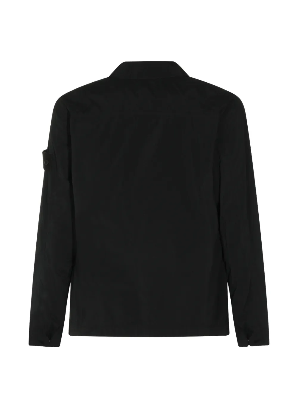 Stone Island 1200044 nylon Smerigliato_S.I. Ghost overhemd Zwart