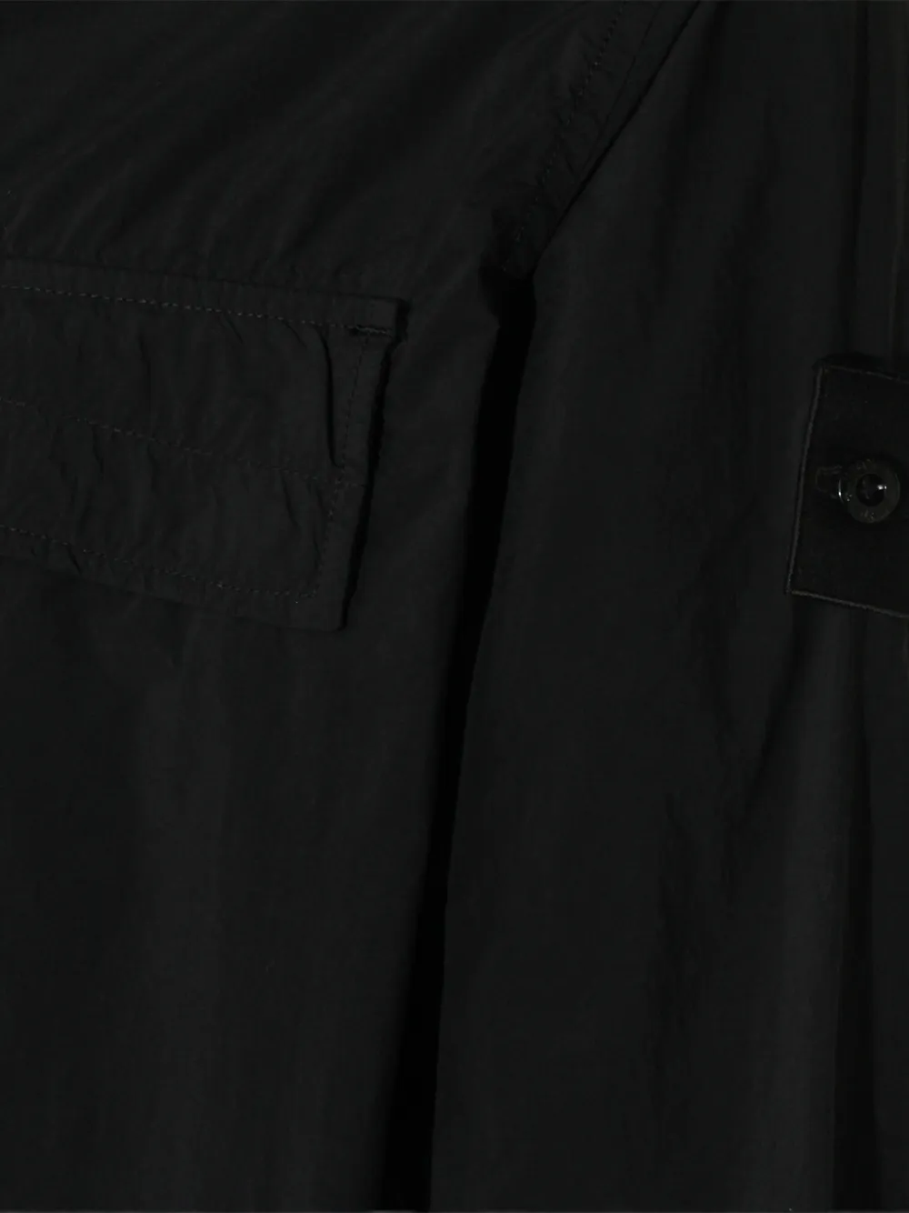 Stone Island 1200044 nylon Smerigliato_S.I. Ghost overhemd Zwart