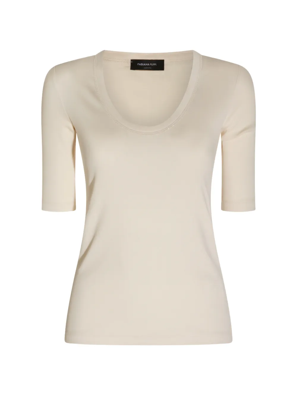 Fabiana Filippi scoop-neck T-shirt - Nude