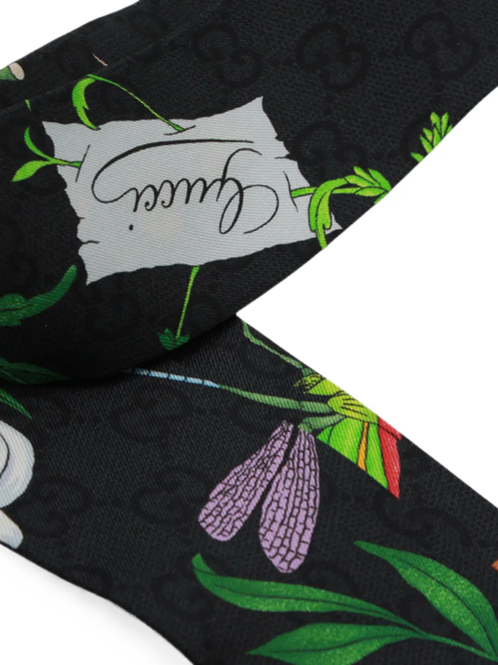 Gucci Sjaal met bloemenprint Zwart