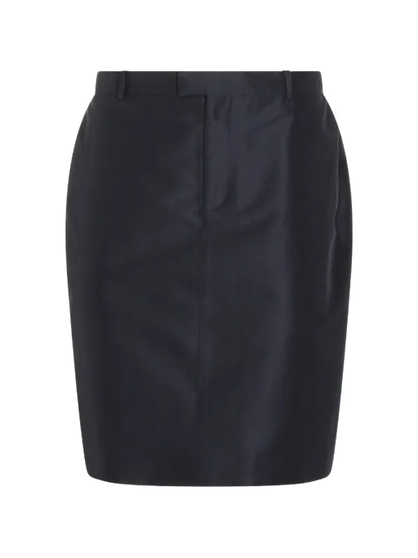 Gucci Fine Silk Faille Skirt in Blue