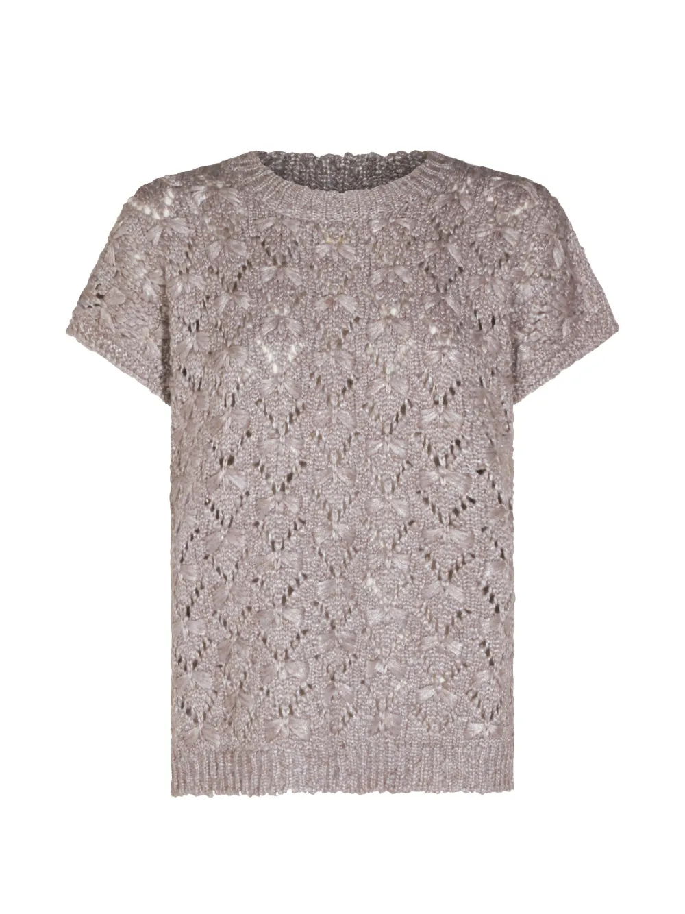 Fabiana Filippi open-knit short-sleeve sweater - Grigio