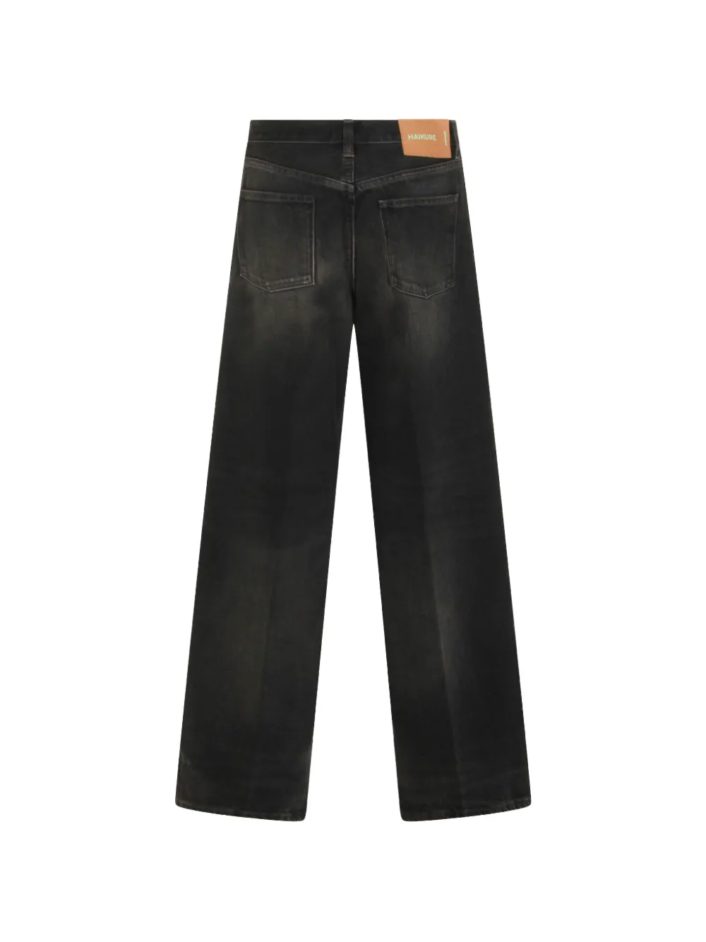 Haikure Bethany jeans met wijde pijpen en vervaagd effect Zwart