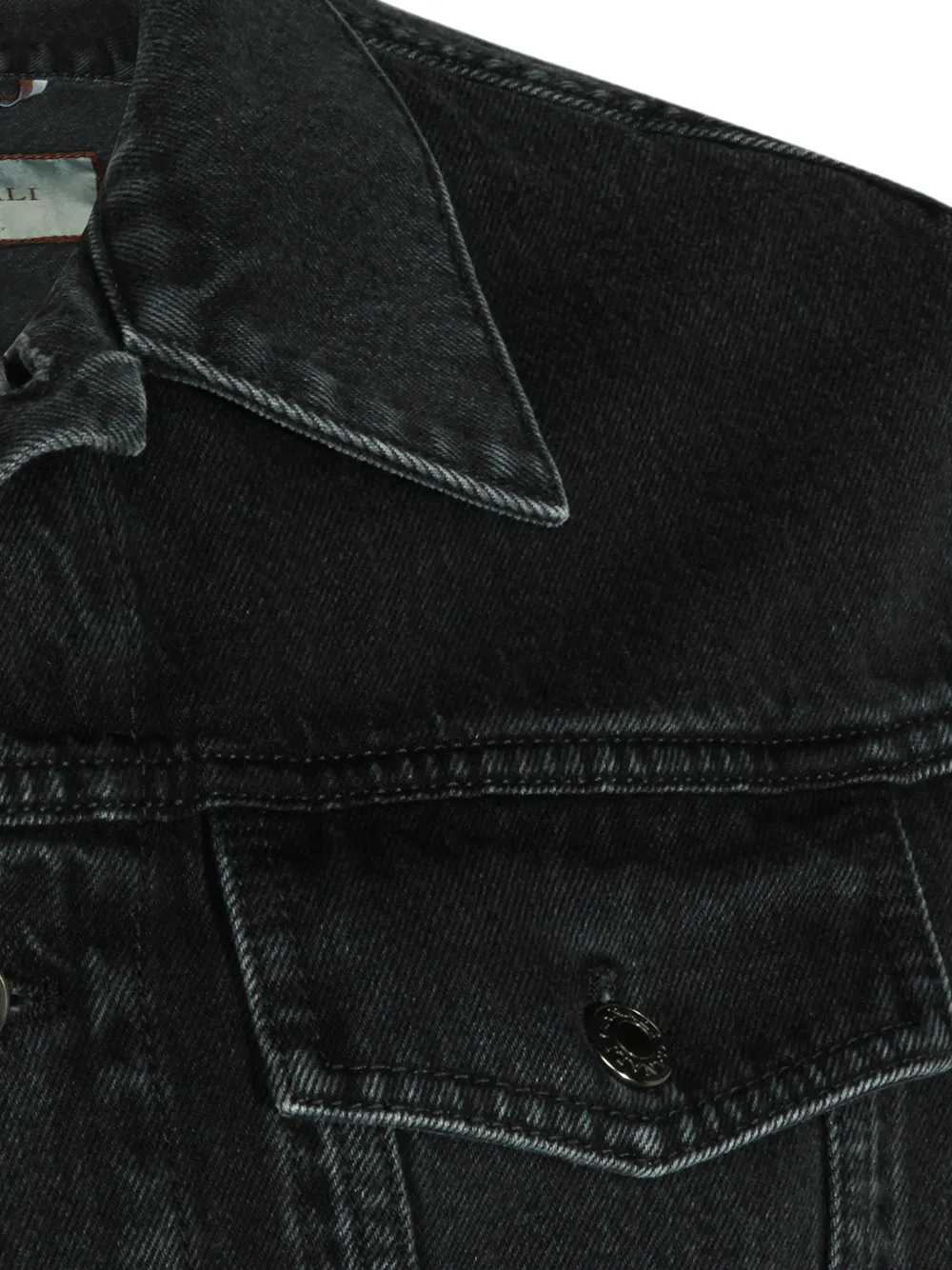 Canali Denim jack met klepzakken Zwart