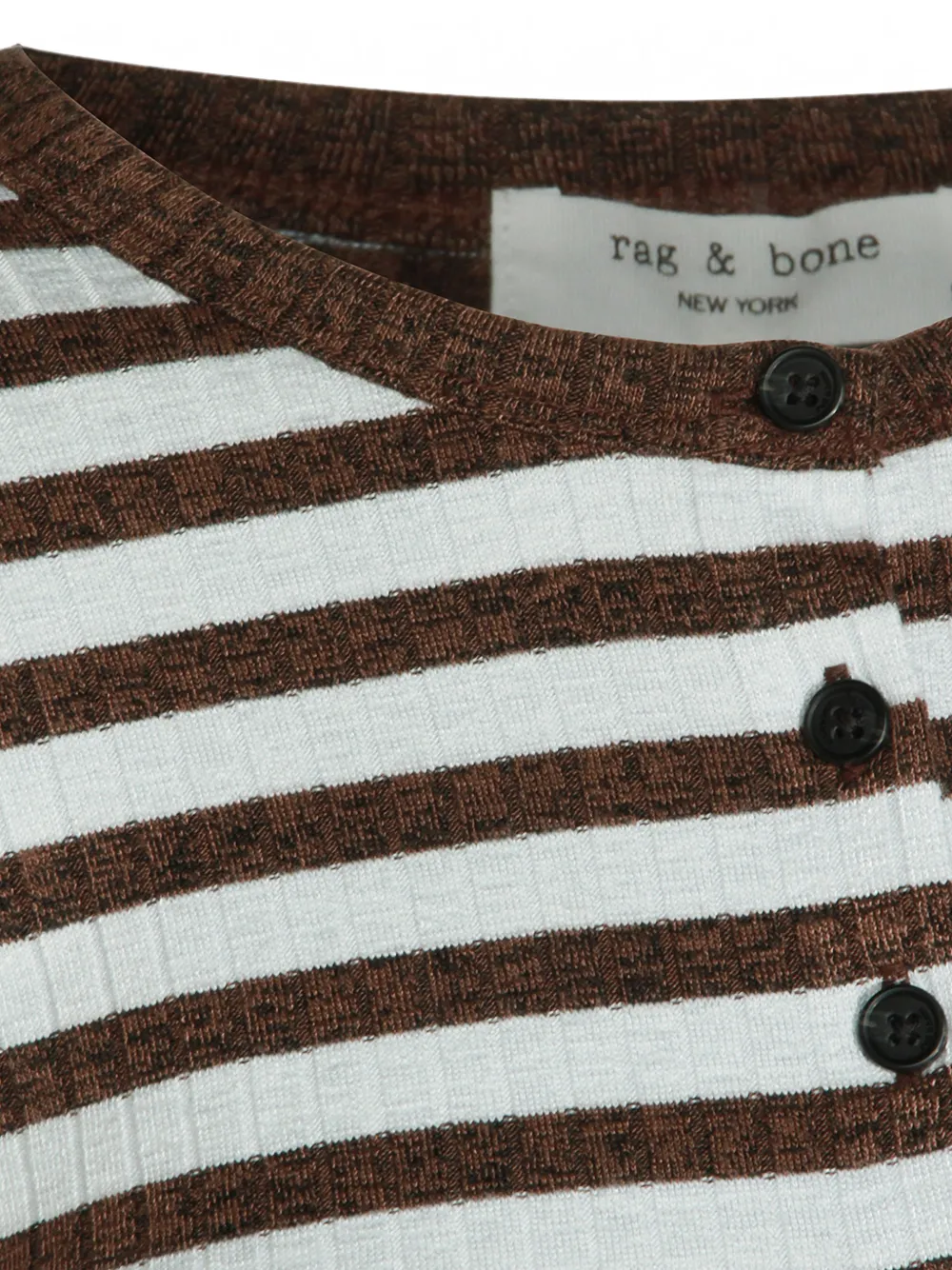 rag & bone Gestreept ribgebreid vest Bruin
