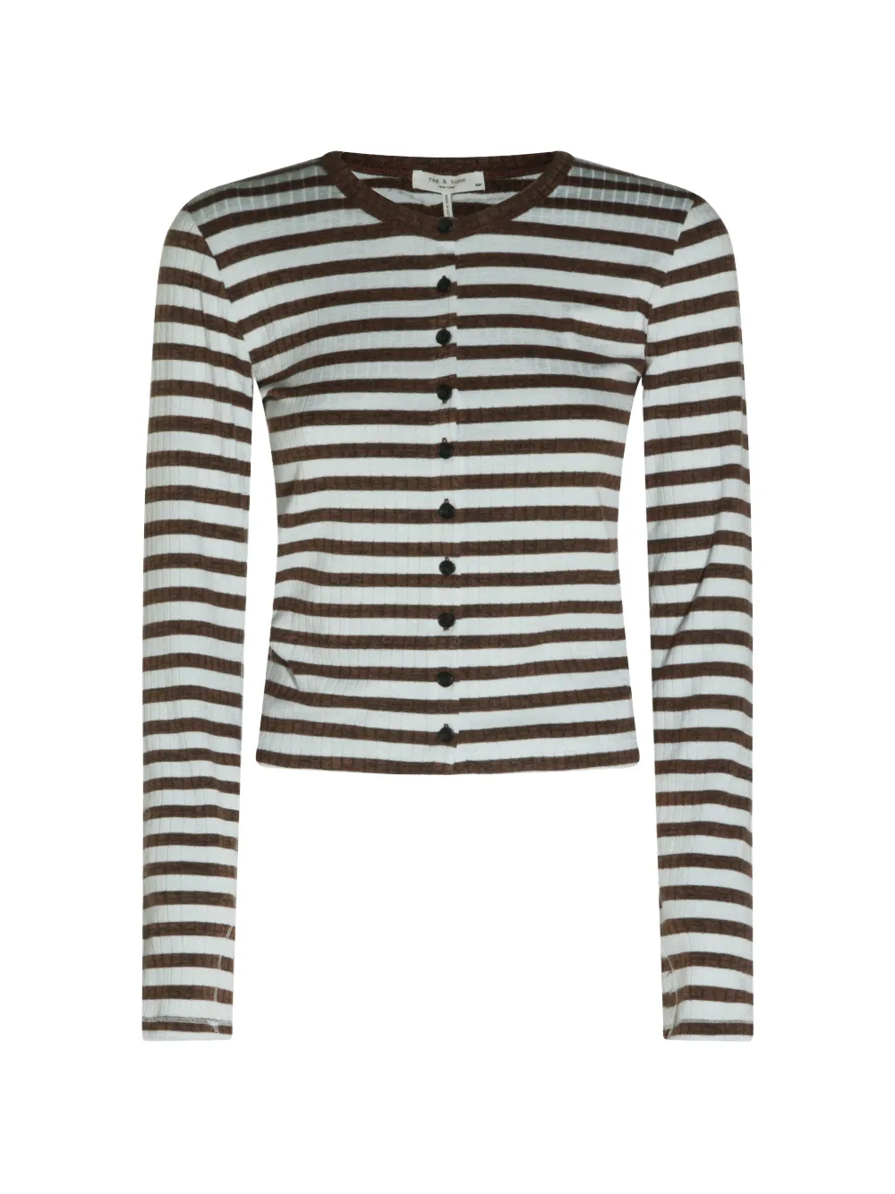 rag & bone striped ribbed cardigan - Marrone