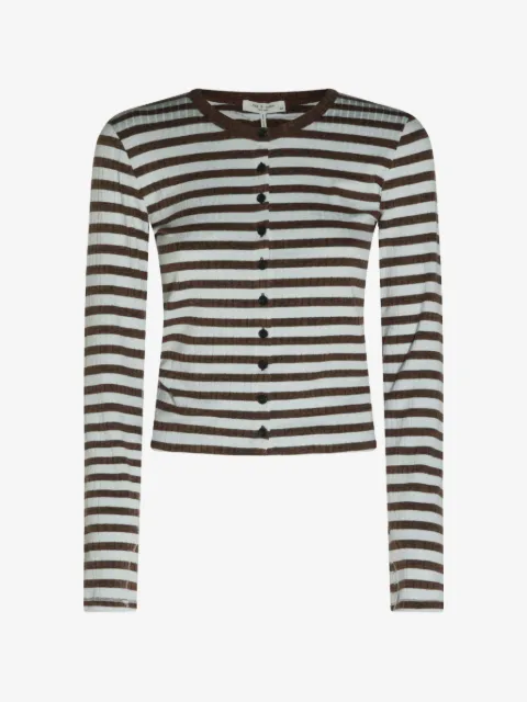 rag & bone cárdigan tejido de canalé con motivo de rayas