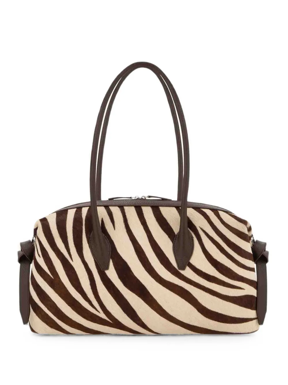Yuzefi Brioche zebra-print leather shoulder bag - Neutrals