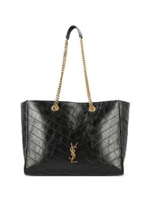 Saint Laurent レザー トートバッグ | ブラック | FARFETCH JP
