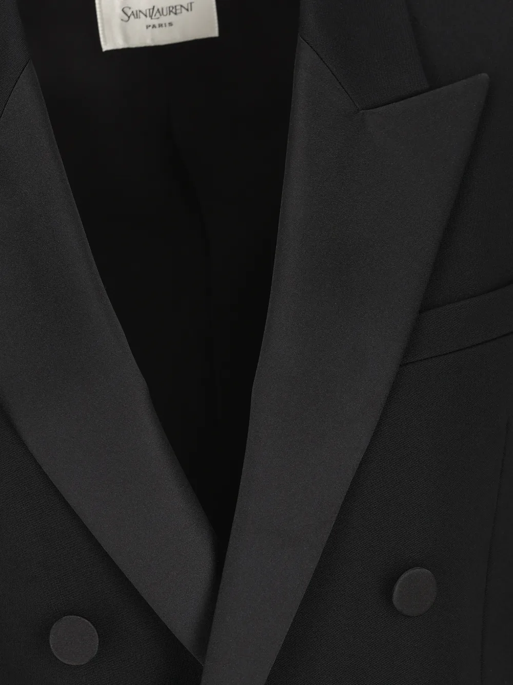 Saint Laurent Jack met dubbele rij knopen en textuur Zwart