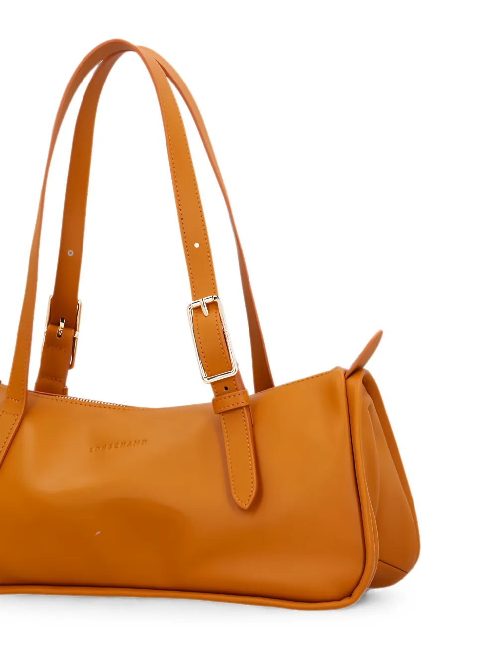 Longchamp Looong schoudertas met gespband Bruin