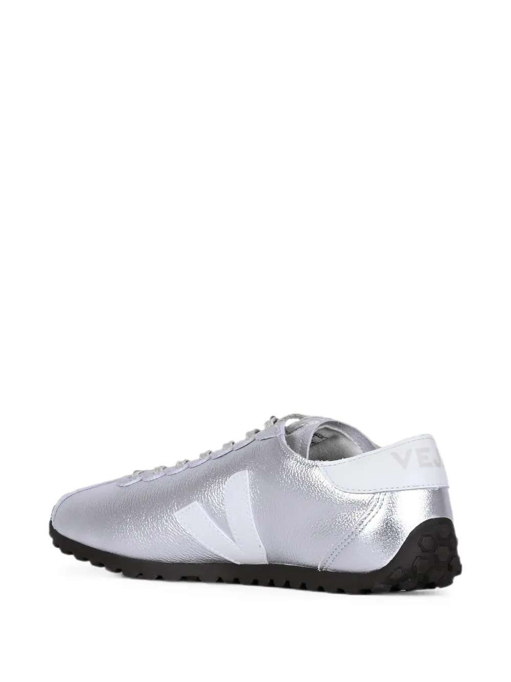 VEJA Cateyes metallic leren sneakers Zilver