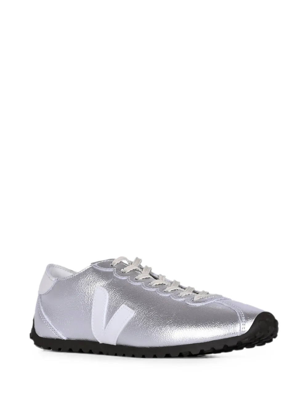 VEJA Cateyes metallic leren sneakers Zilver