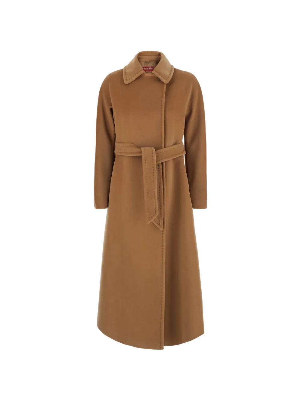 Max Mara belted topstitched coat - Brown
