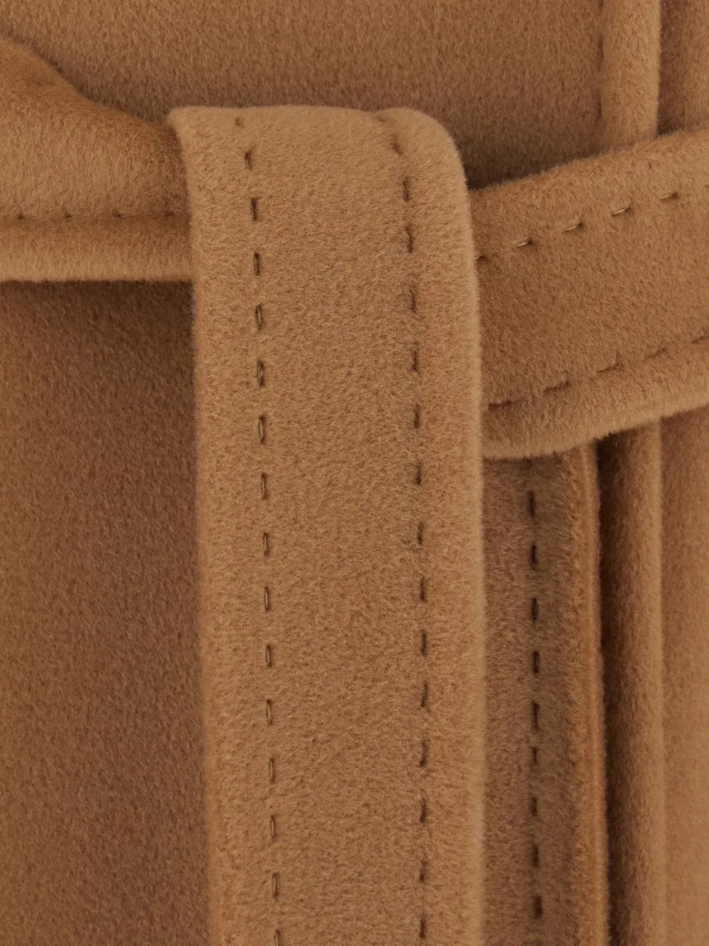Max Mara belted topstitched coat Bruin
