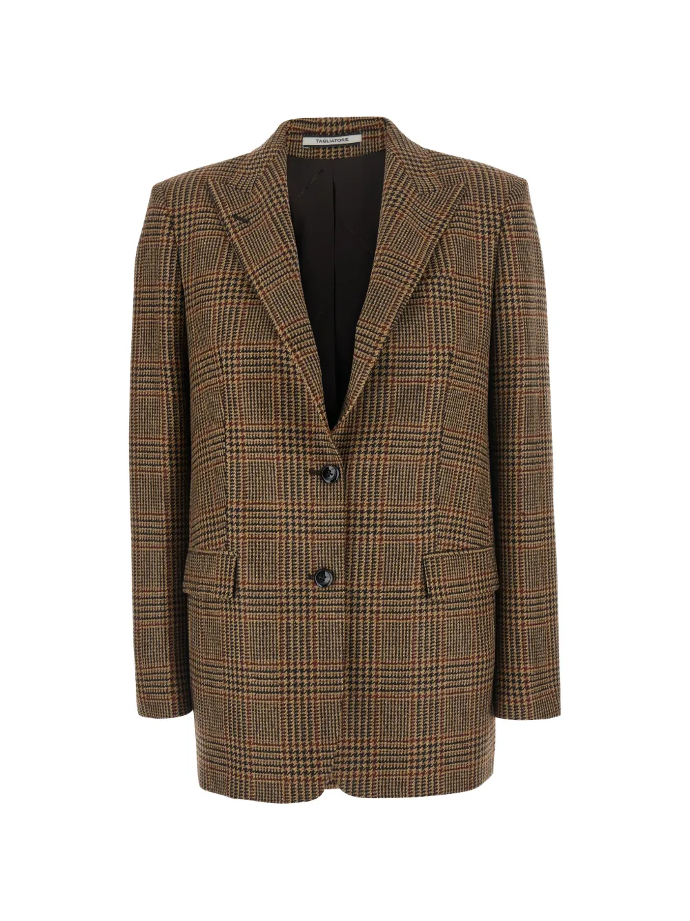 Tagliatore Berta geruite blazer met enkele rij knopen Bruin
