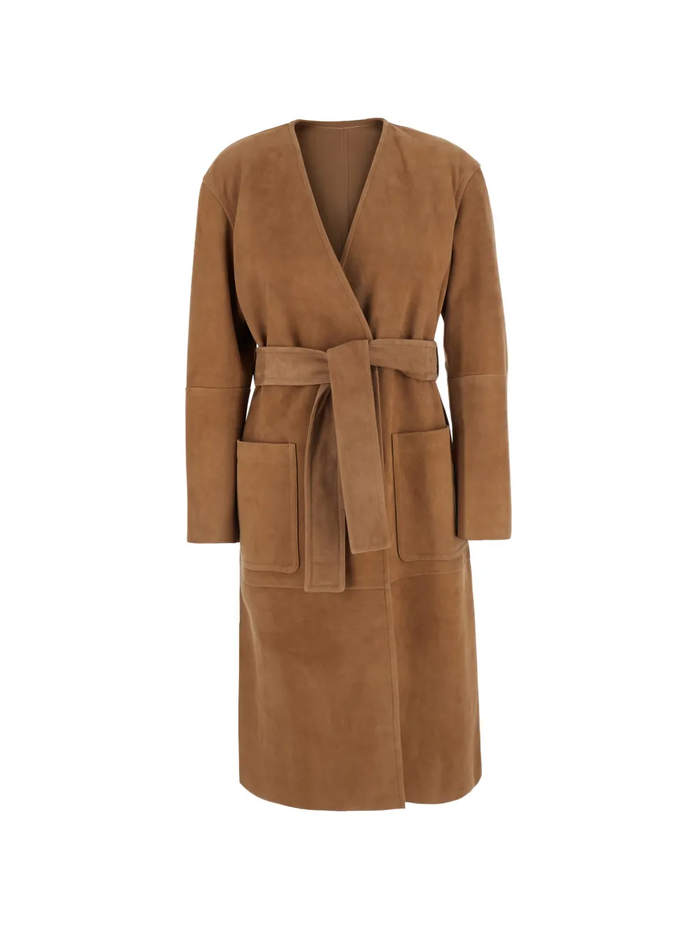 Max Mara belted suede coat - Braun