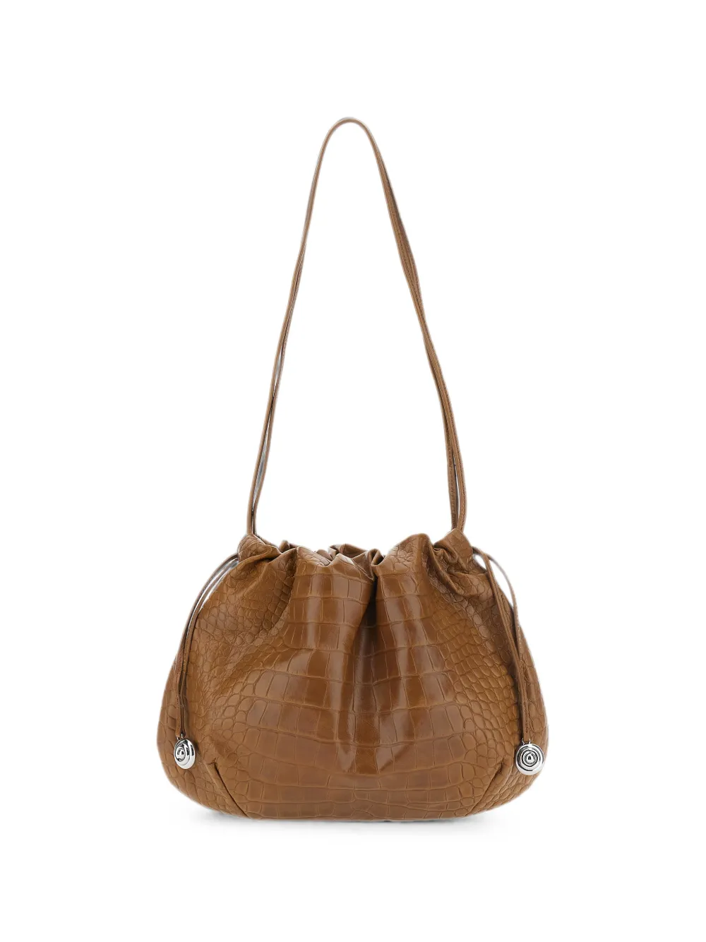 Liffner croc-effect leather shoulder bag - Marrone