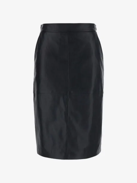 Max Mara Msttimore leather midi skirt