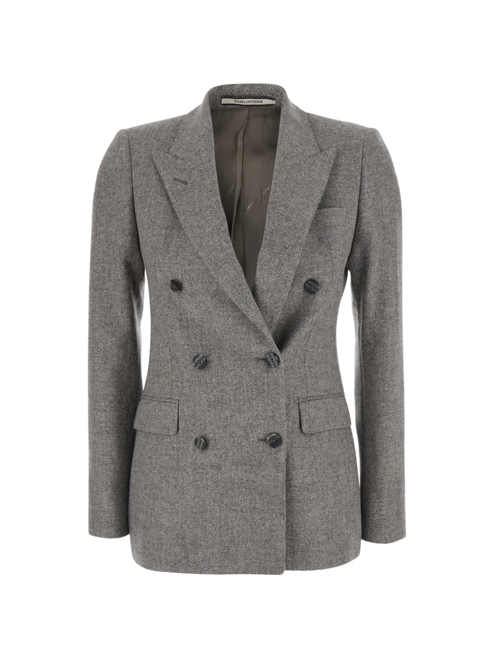 Tagliatore herringbone double-breasted blazer - Nude