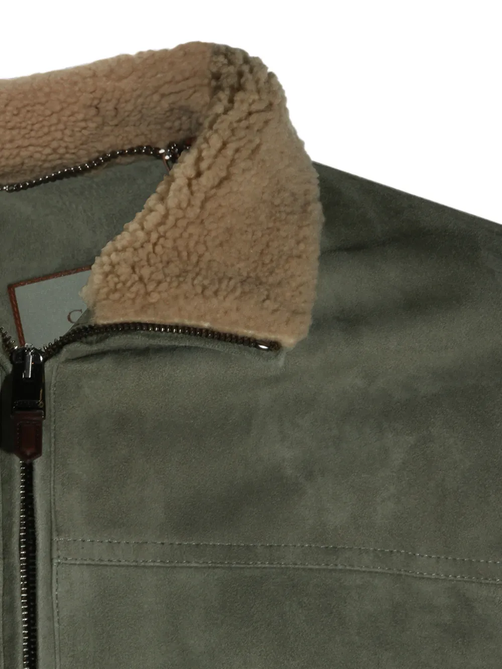 Canali Jack met lammy kraag Groen