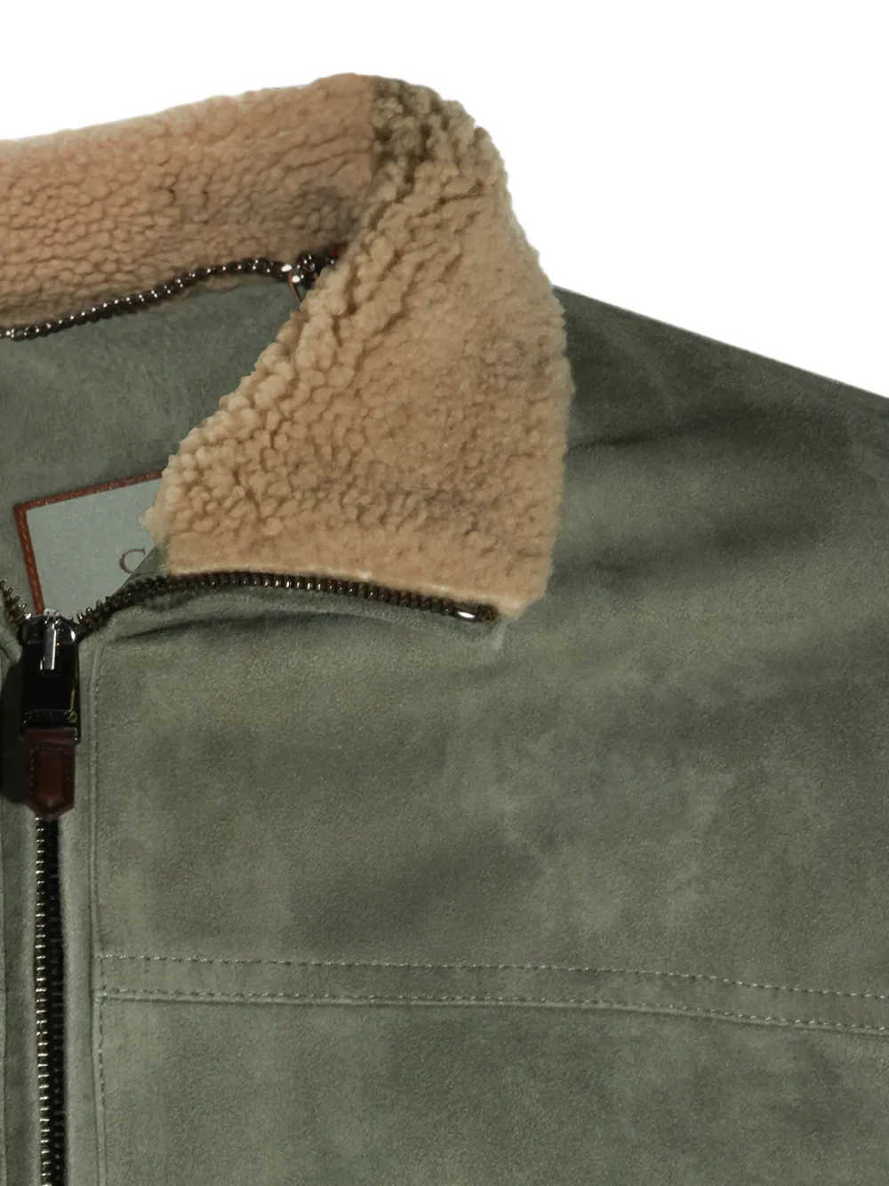 Canali Jack met lammy kraag Groen