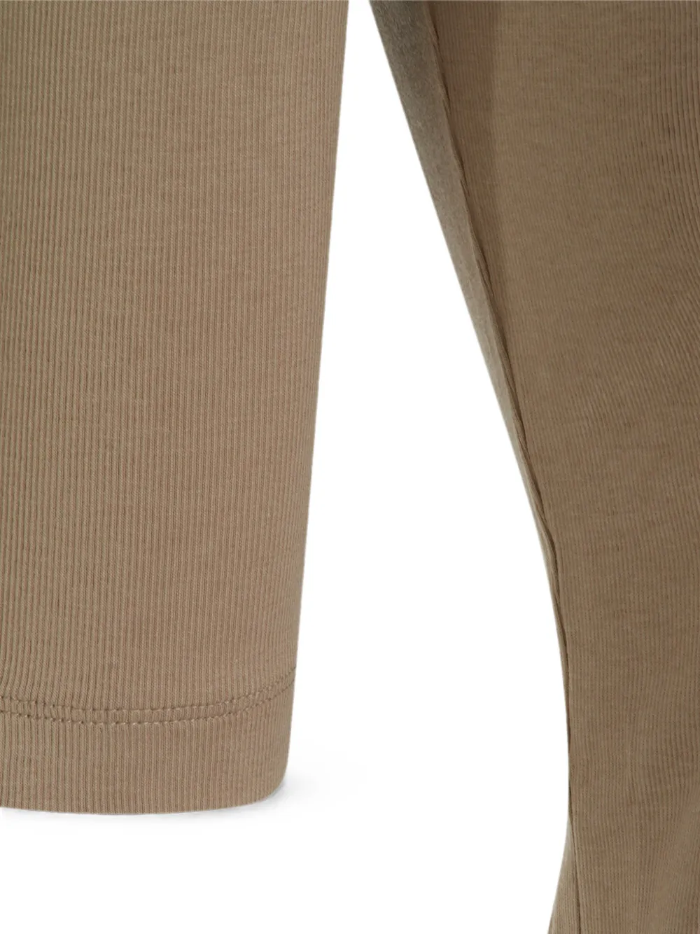Fabiana Filippi Ribgebreid T-shirt met diepe ronde hals Beige