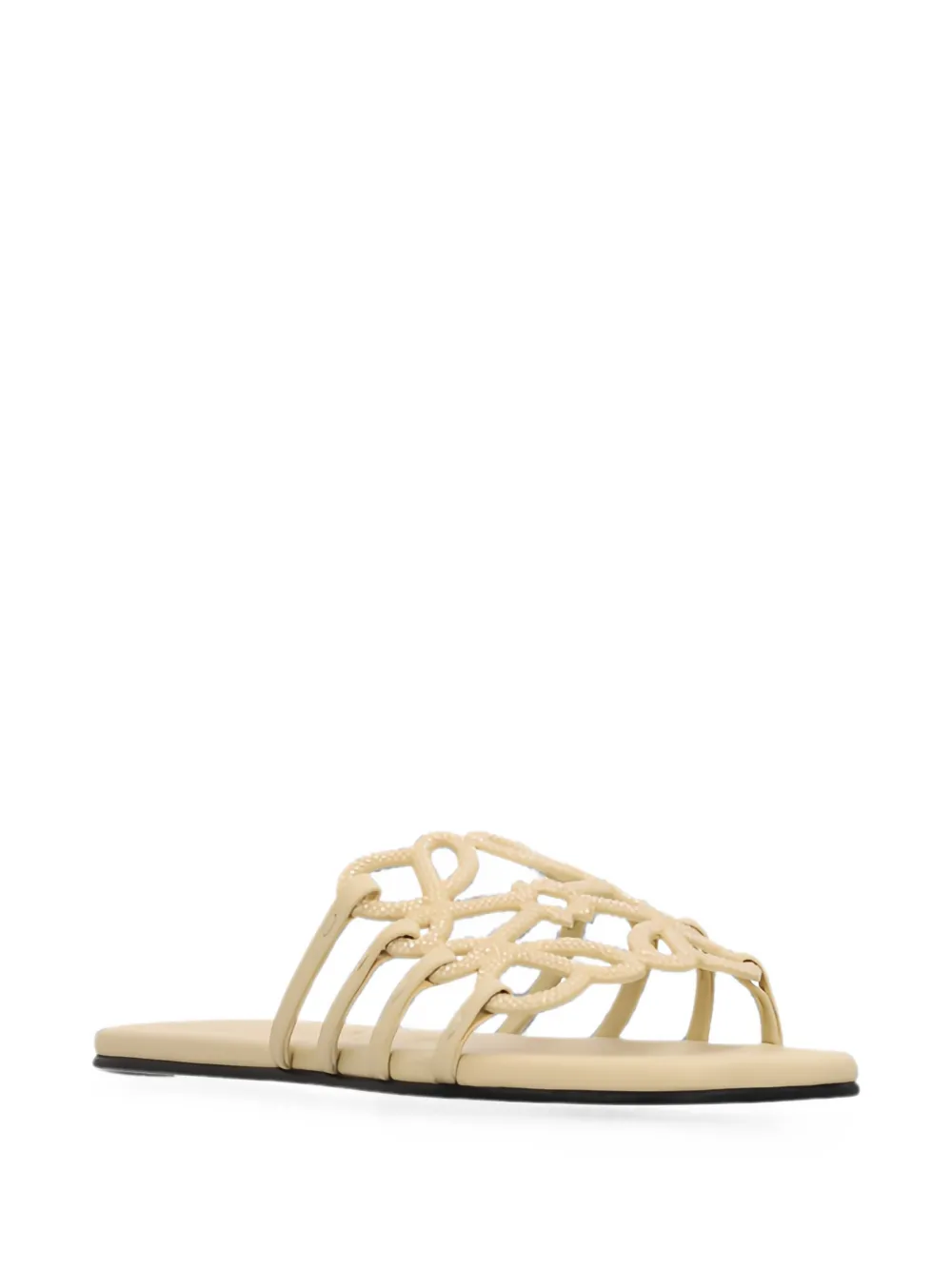 LOEWE Petal Anagram strass-embellished sandals Beige