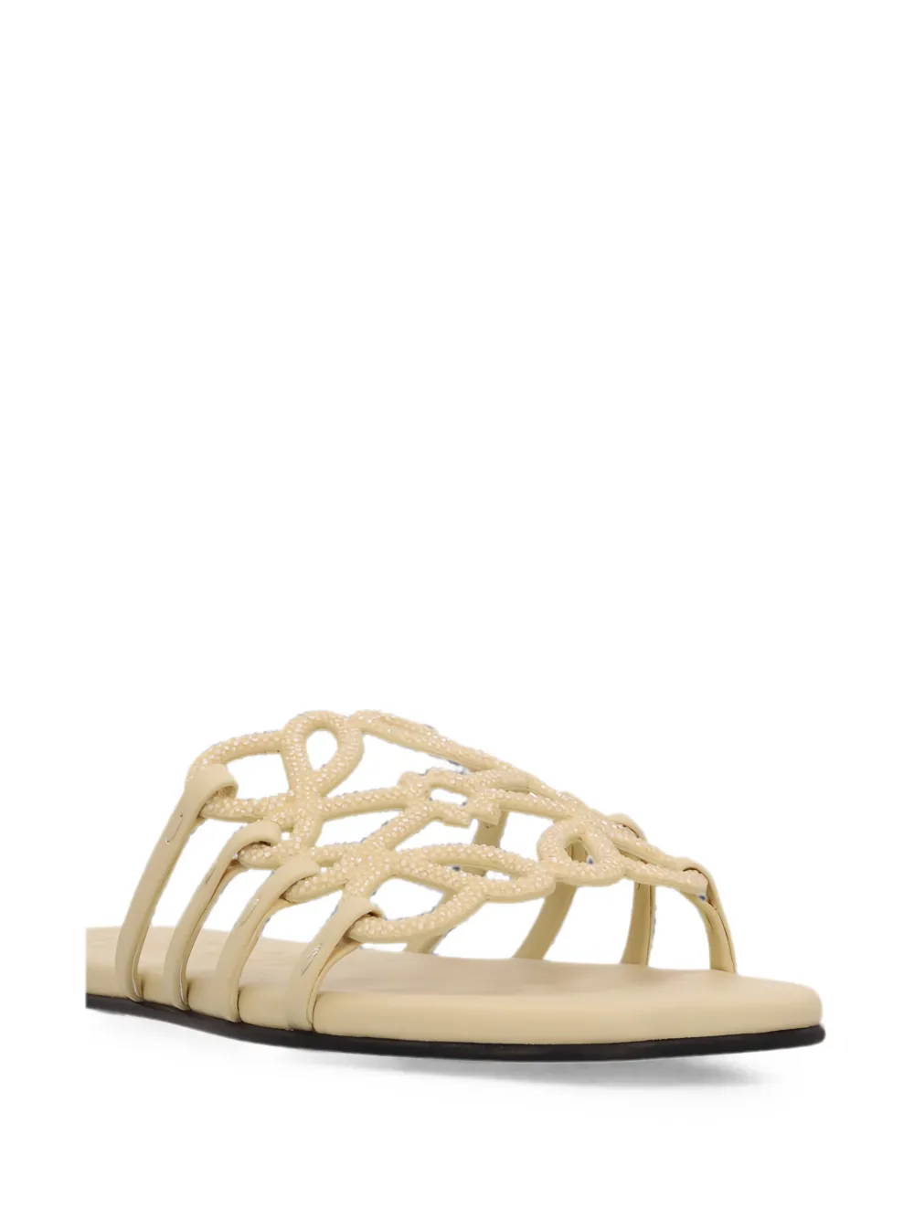 LOEWE Petal Anagram strass-embellished sandals Beige
